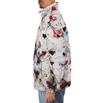 Down-Padded Puffer Jacket Playing Cards Abstraction
