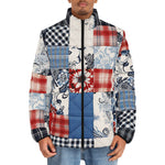 Down-Padded Puffer Jacket Cloth Patchwork