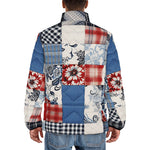 Down-Padded Puffer Jacket Cloth Patchwork