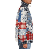 Down-Padded Puffer Jacket Cloth Patchwork