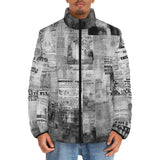 Down-Padded Puffer Jacket Vintage Newspaper