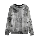 Men's Zip Up Hoodie Vintage Newspaper