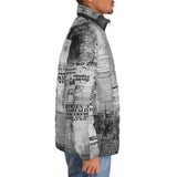 Down-Padded Puffer Jacket Vintage Newspaper