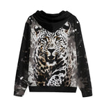 Men's Zip Up Hoodie Leopard on Splatters