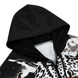 Men's Zip Up Hoodie Leopard on Splatters