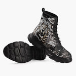 Casual Leather Chunky Boots Leopard on Splatters