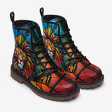 Leather Boots Stained Glass Lion Art