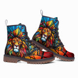 Leather Boots Stained Glass Lion Art