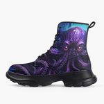 Casual Leather Chunky Boots Space Octopus