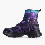 Casual Leather Chunky Boots Space Octopus