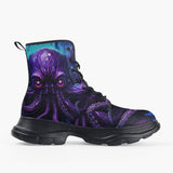 Casual Leather Chunky Boots Space Octopus