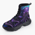 Casual Leather Chunky Boots Space Octopus