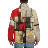 Down-Padded Puffer Jacket Modern Art Abstraction