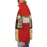 Down-Padded Puffer Jacket Modern Art Abstraction