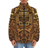Down-Padded Puffer Jacket Aztec Art with Golden Sun