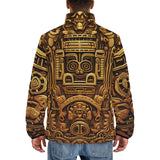 Down-Padded Puffer Jacket Aztec Art with Golden Sun