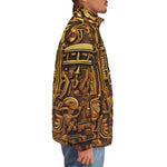 Down-Padded Puffer Jacket Aztec Art with Golden Sun