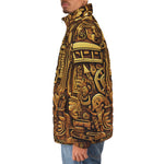 Down-Padded Puffer Jacket Aztec Art with Golden Sun