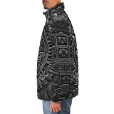 Down-Padded Puffer Jacket Golden Ancient Aztec Art