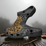 Classic Clogs Golden Ancient Aztec Art