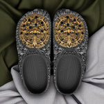 Classic Clogs Golden Ancient Aztec Art