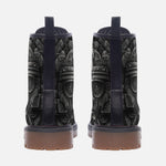 Leather Boots Aztec Stone Carving