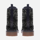 Leather Boots Aztec Stone Carving