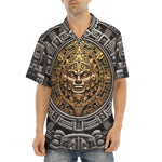 Hawaiian Shirt Golden Aztec Symbol