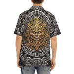 Hawaiian Shirt Golden Aztec Symbol