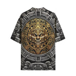 Hawaiian Shirt Golden Aztec Symbol