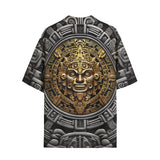 Hawaiian Shirt Golden Aztec Symbol