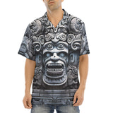 Hawaiian Shirt Mayan Stone Carving