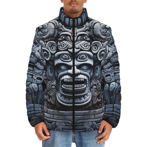 Down-Padded Puffer Jacket Mayan Stone Carving
