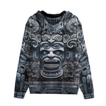 Men's Zip Up Hoodie Mayan Stone Carving