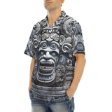 Hawaiian Shirt Mayan Stone Carving