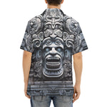 Hawaiian Shirt Mayan Stone Carving