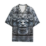 Hawaiian Shirt Mayan Stone Carving