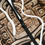 Men's Zip Up Hoodie Aztec Temple Stone Carving