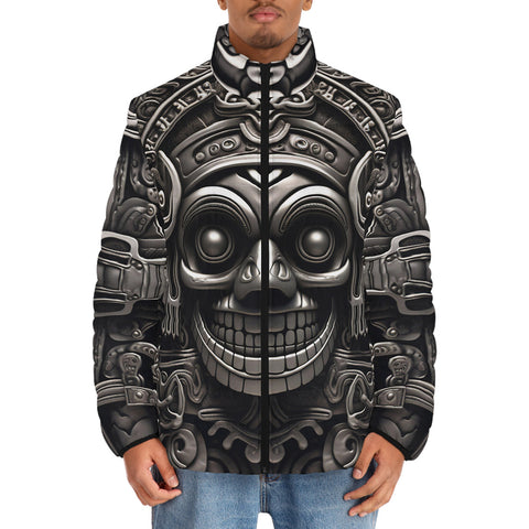 Down-Padded Puffer Jacket Ancient Mayan Art