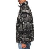Down-Padded Puffer Jacket Ancient Mayan Art