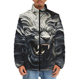 Down-Padded Puffer Jacket Creepy Lion Carving
