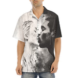 Hawaiian Shirt Black and White Kiss