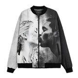 Bomber Jacket Black and White Kiss