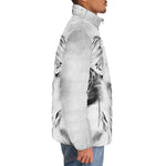 Down-Padded Puffer Jacket Black and White Kiss