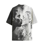 Hawaiian Shirt Black and White Kiss