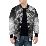 Bomber Jacket Watercolor Lion Art