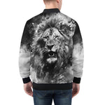 Bomber Jacket Watercolor Lion Art