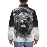Down-Padded Puffer Jacket Watercolor Lion Art