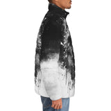 Down-Padded Puffer Jacket Watercolor Lion Art