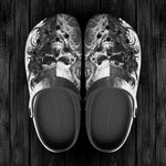 Classic Clogs Black and White Skull Art